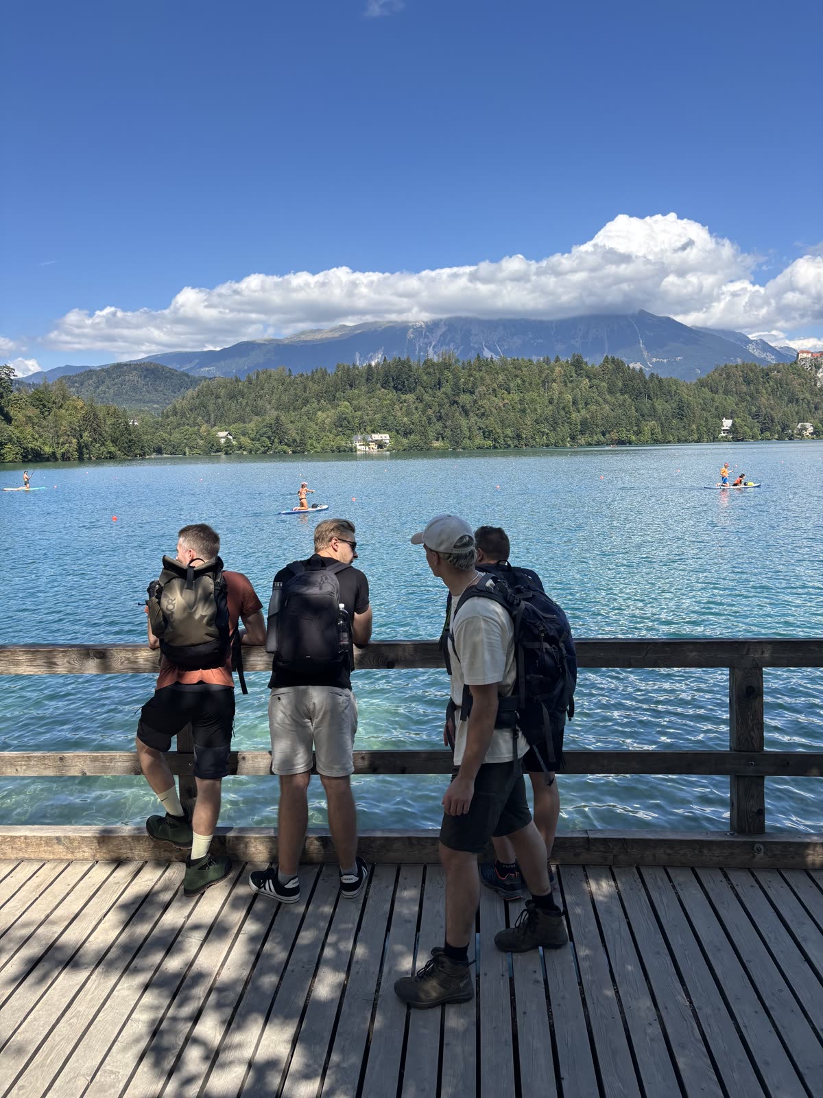 Die Gruppe am Steg in Bled
