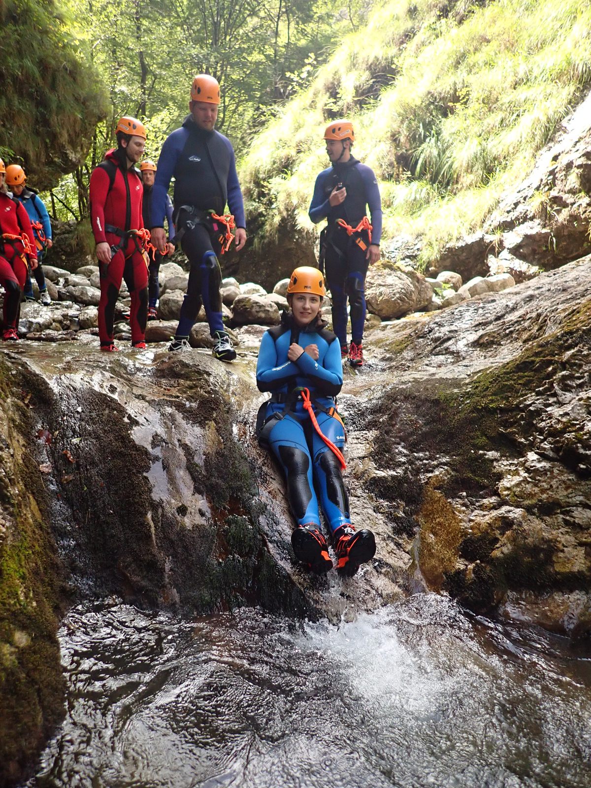 Rutschen über den Wasserfall
