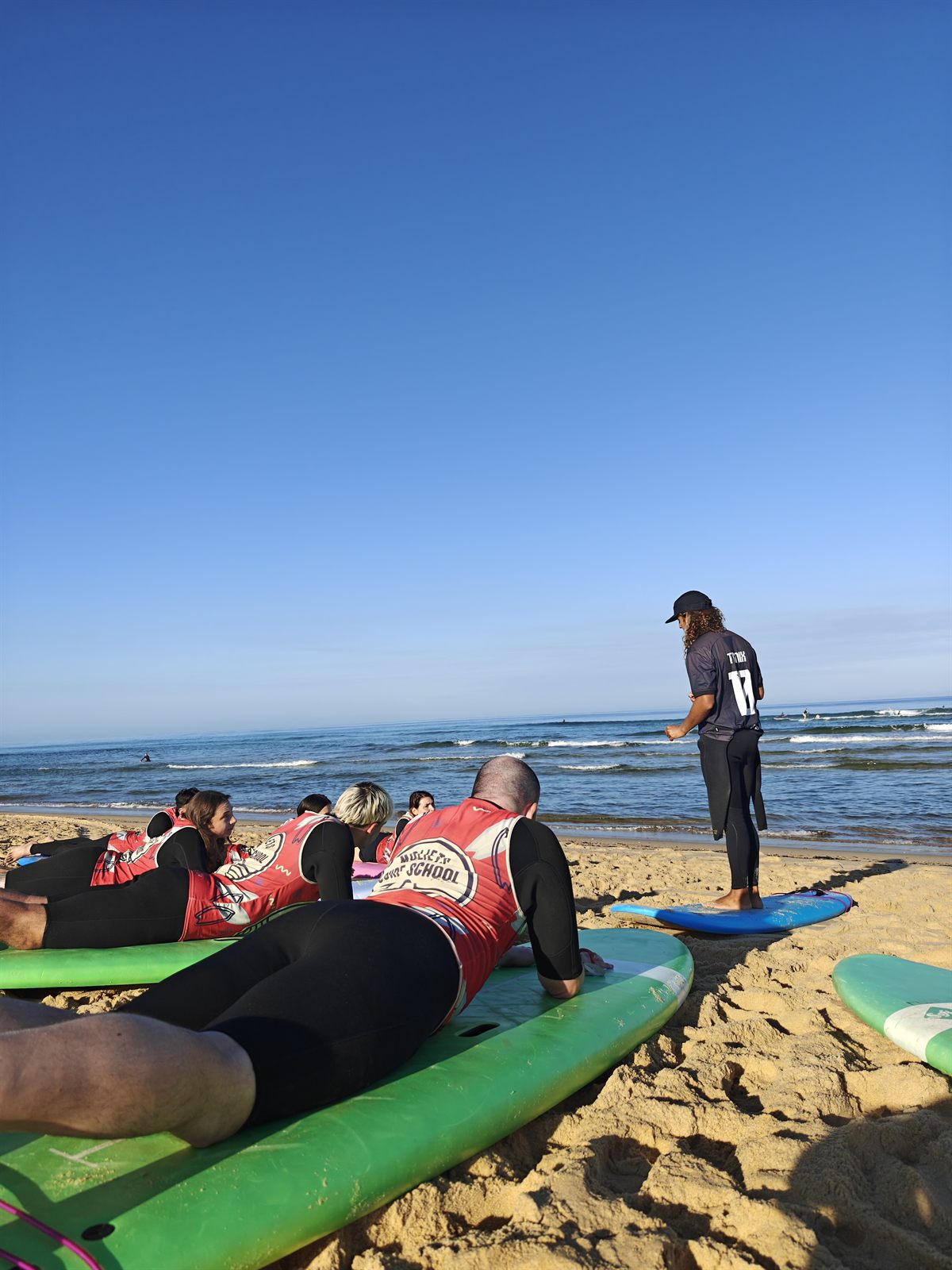 Trockenübungen am Strand