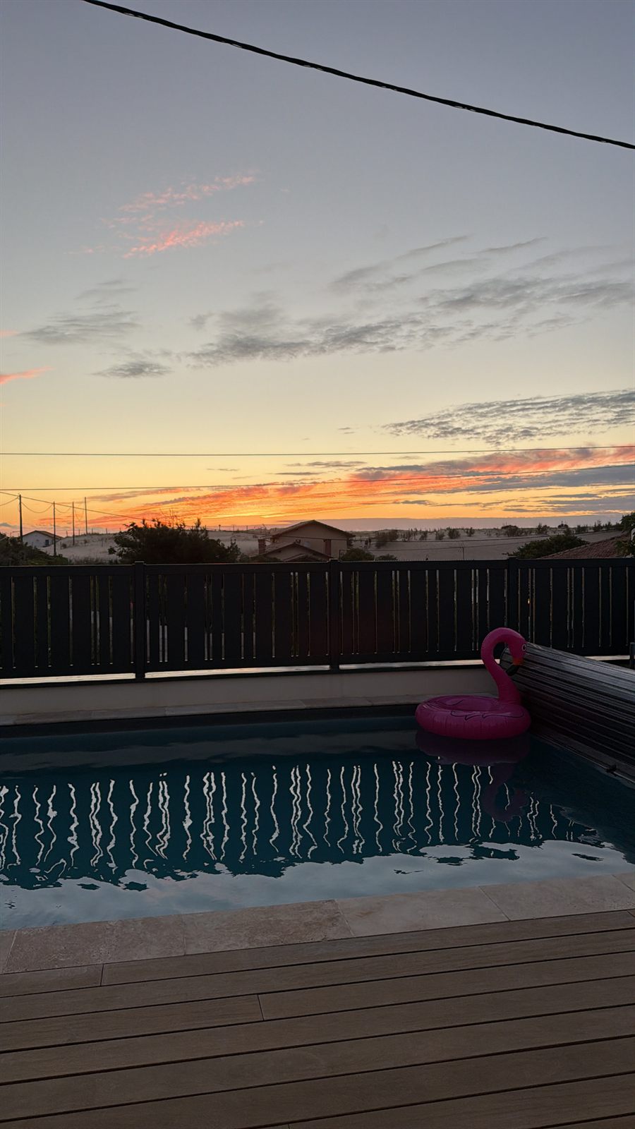 Sonnenuntergang am Haus